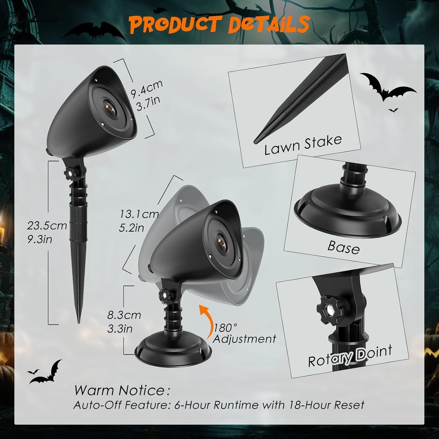 Halloween Projector Light Outdoor, Dynamic Red Skull Halloween Decorations