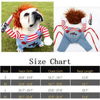 Dog Halloween Costume - Chucky Dog Costume Deadly Doll Dog Costumes Funny Dog Clothes Adjustable Cosplay Outift for Small Medium Dogs