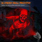 Halloween Projector Light Outdoor, Dynamic Red Skull Halloween Decorations