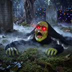 Halloween Groundbreaker Halloween Decorations Zombie with Sound and Flashing Eyes,Outdoor Scary Halloween Yard Decorations