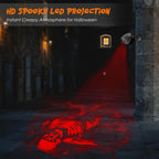 Halloween Projector Light Outdoor, Dynamic Red Skull Halloween Decorations