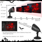 Halloween Projector Light Outdoor, Dynamic Red Skull Halloween Decorations